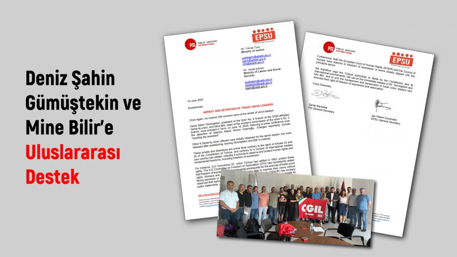 Deniz Şahin Gümüştekin ve Mine Bilir'e Uluslararası Destek Deniz